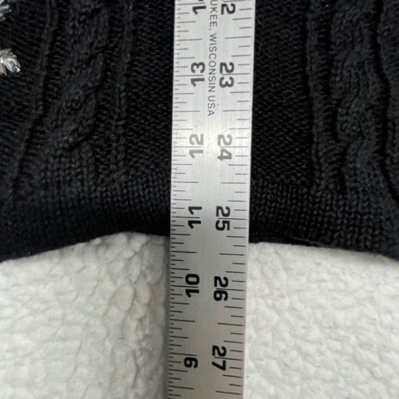 Storybook Knits 1X Embellished Women’s Black/Gray Sweater - Picture 14 of 15